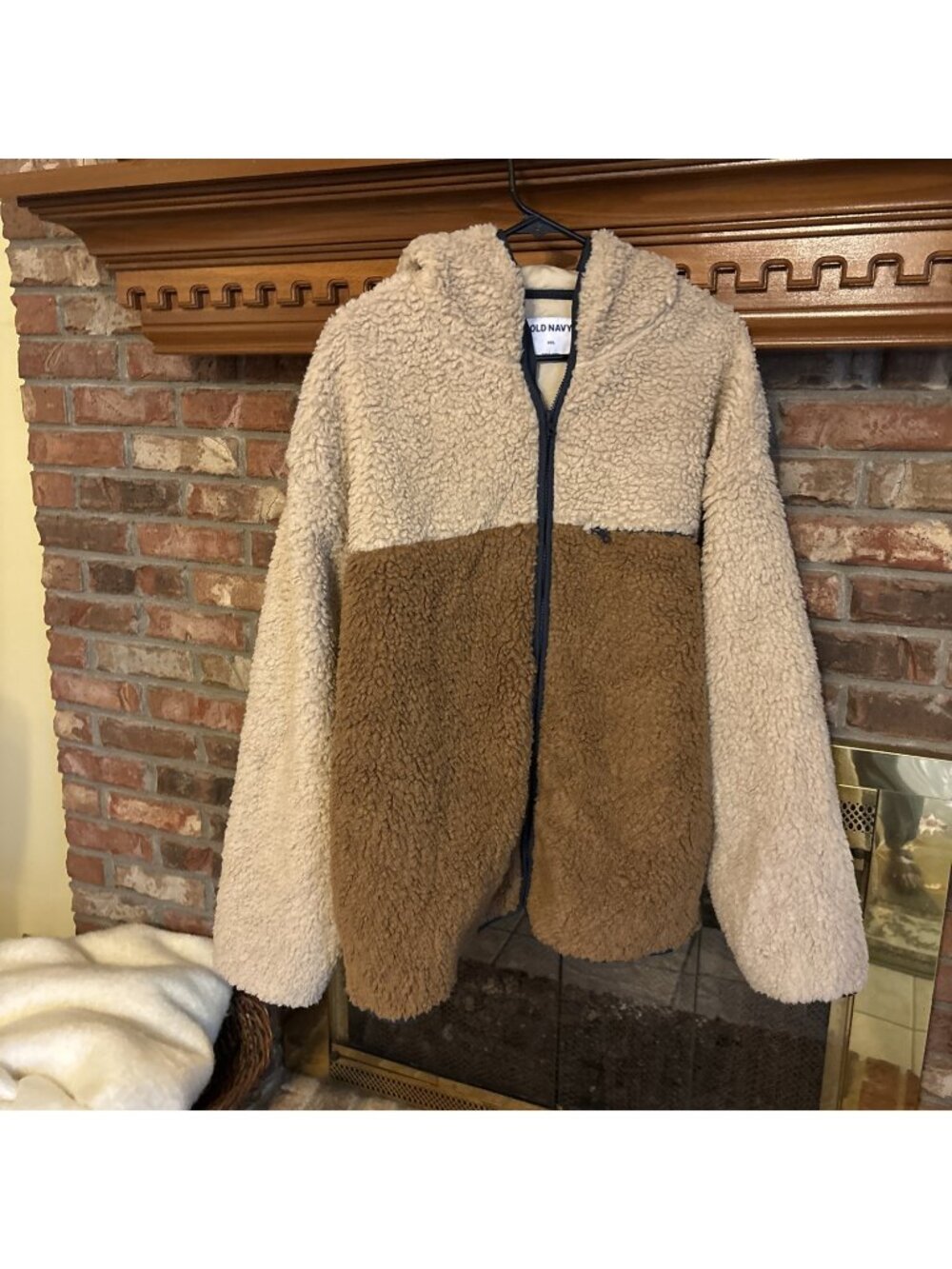 Old Navy Brown & Tan Men’s Sherpa Jacket Size 2 XL New